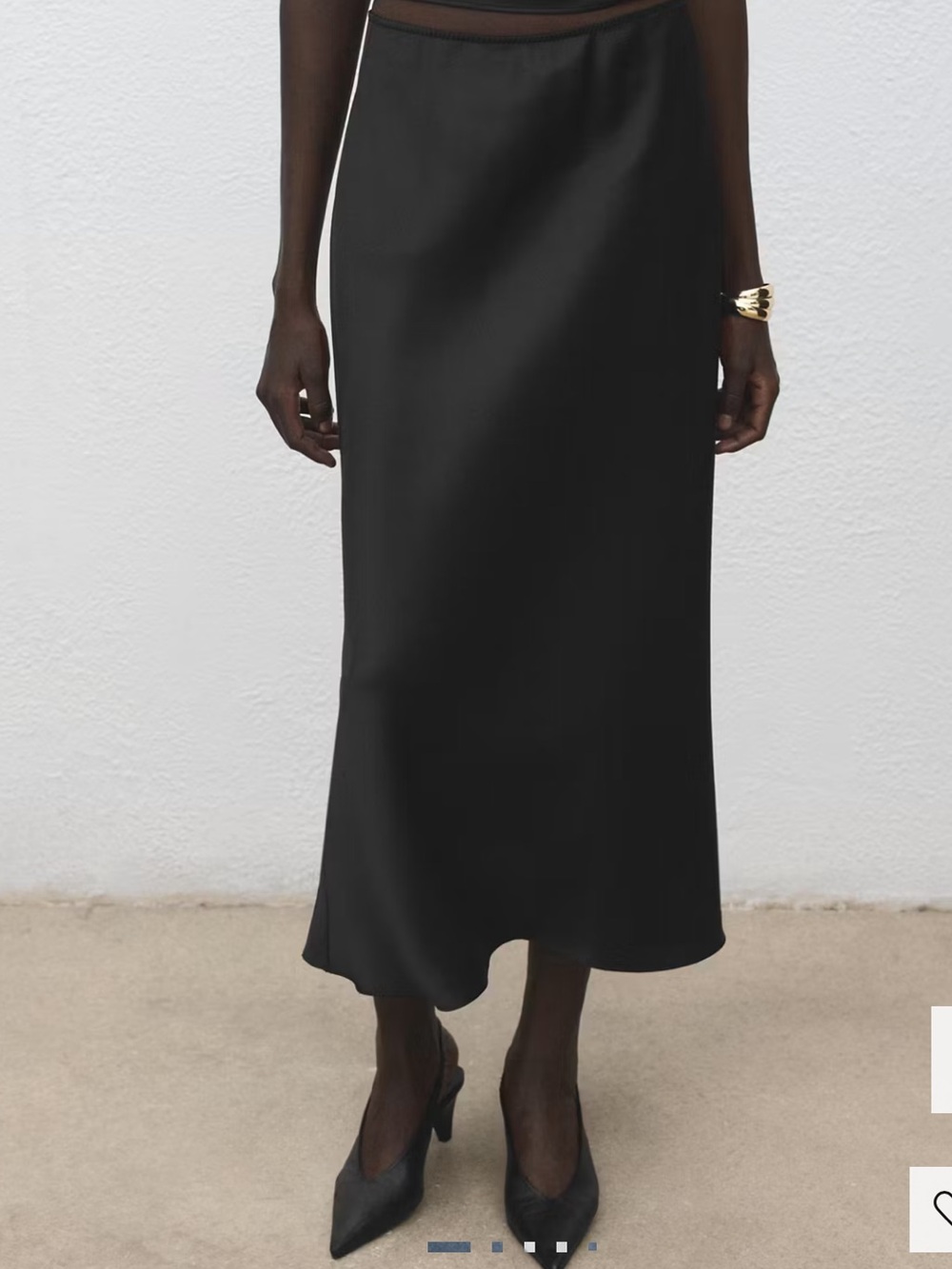 Mango Black Satin Midi Slip Dress SATIN LONG SKIRT 1326
